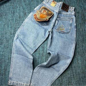 Vintage Paco High Rise Embroidered Pocket Jeans Waist Size 12 NWT
